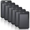 KLEBREIS 6 Pack ID Card Holder Plastic Black Vertical Plastic