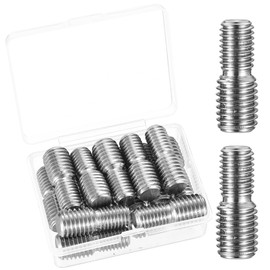15 x Double End Threaded Bolts, Double End Threaded Screws Screw, Stainless Steel Thread Adapter M10 x 1.5 to M12 x 1.75 Reducing Screw, Threaded Bolt Reducer Adapter for Furniture (M10 x 1.5 to M12 x