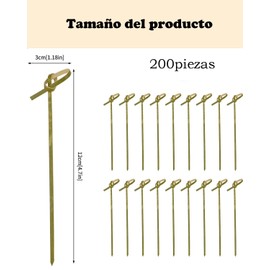 Palillos Para Botana, 200 Palitos De Madera, 12 Cm, Materiales de alta calidad, sin manos,Ideal Para Uso Diario, Picnics, Postres Y Frutas, Diseño Práctico Y Versátil