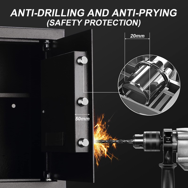 Tenamic Safe Box 2.2 Cuft Fireproof Waterproof Home Safe, Keypad