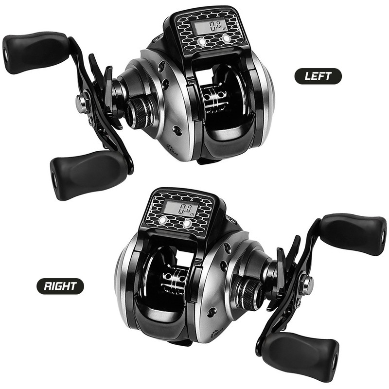 Digital Display Fishing Reel 6.3:1 16+1BB Baitcasting Reel with Larger