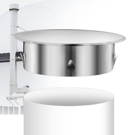 Stove Pipe Cover 200 mm Chimney Hole Cover Chimney Pipe Cover Chimney Cover Stainless Steel Stove Pipe Capsule Wall Lining Lid Stove Hole Ceiling Bottom Diameter 188 mm Depth Approx. 54 mm