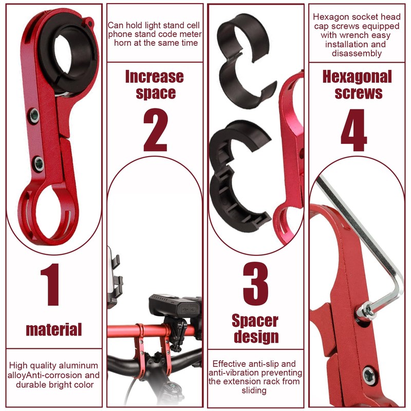 20cm Professional Handlebar Extension Frame Bike Handlebar Extend Bracket Double