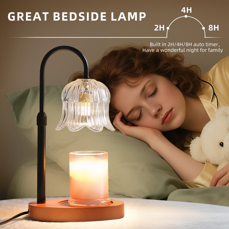 Candle Warmer Lamp with Timer: Adjustable Dimmable Height Adjustable -