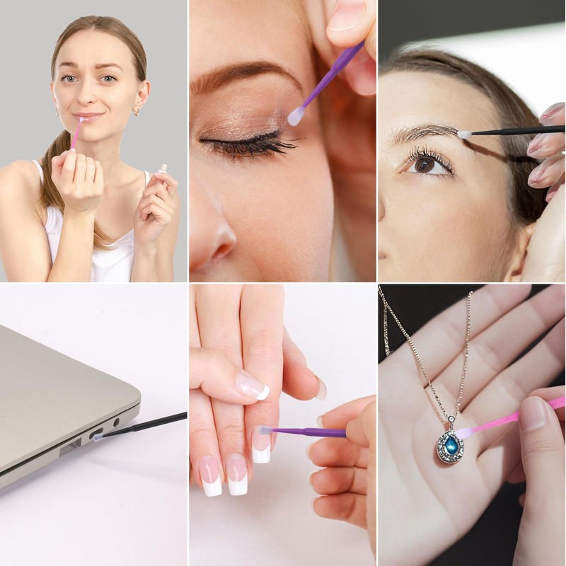 Asnfanl 400PCS Disposable Micro Swabs for Eyelash Extension, Micro Cotton