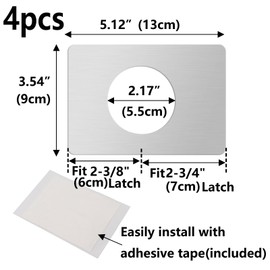 Semetall Door Lock Reinforcement Plate,Door Lock Repair Plate, Door Lock Fixing Plate, Door Knob/Lever/Deadbolt Fixing Filler Cover Plate-Silver-4PCS