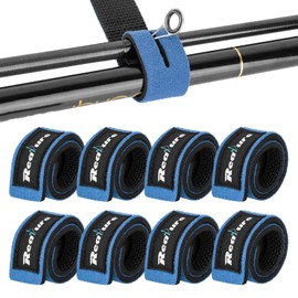 Realure 8 Pcs Fishing Rod Straps Adjustable Neoprene Ties Straps Elastic Fishing Rod Belt Ties for Fixed Fishing Rods Gear Strap Spinning Rod Sea Rod Feeder Rod Carp Rod Wrap Protectors