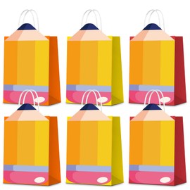 KERINGO 24 PCS Pencil Gift Bags with Handle Candy Goodie Boxes Teacher Gift Bag for First Day of School Supplies Birthday Party Decorations