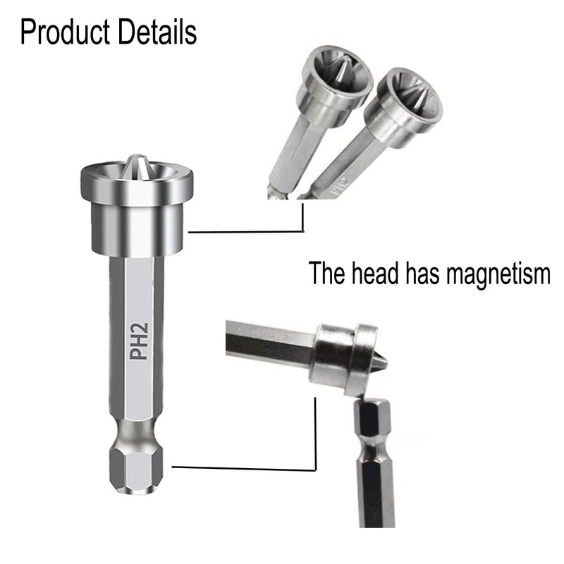 WADY 5 Pcs Magnetic Positioning Screwdriver Bits, Drywall Screw Setter
