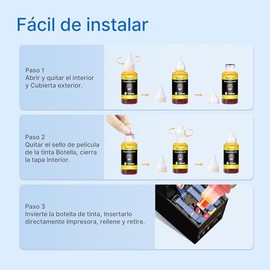 Valuetoner 4 Botella de Tinta Compatible para Epson 774 Tinta Negro, Ultra-Alta Capacidad 664 T664 Compatible con Epson Impresoras L350 L355 L395 L475 L555 L655 L1455 ET-2550 ET-16500 ET-3600 ET-4550