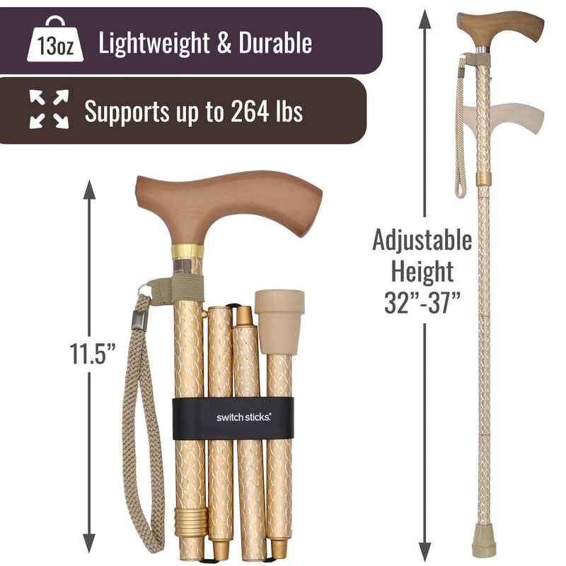 Switch Sticks Folding Walking Cane For Women & Men -