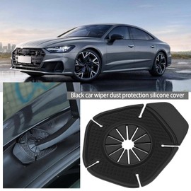 YINETTECH 4PCS Car Wiper Arm Hole Protection Pad Silicone Windshield Wiper Arm Hole Protector Dust Cover Accessories Universal for Most Cars Trucks Black