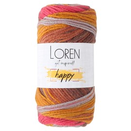 1 ovillo Loren Happy Hilo para tejer, 100% acrílico, 3.5 onzas (100 g) / 185 años (170 m), colores variados - RH012