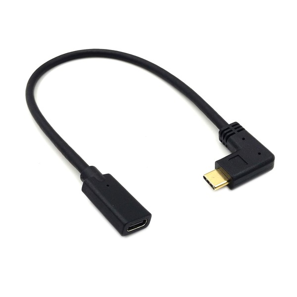 Poyiccot USB C Extension Cable 1ft, USB C Right Angle