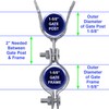1-5/8" x 1-5/8" Chain Link Fence Gate Fork Latch -