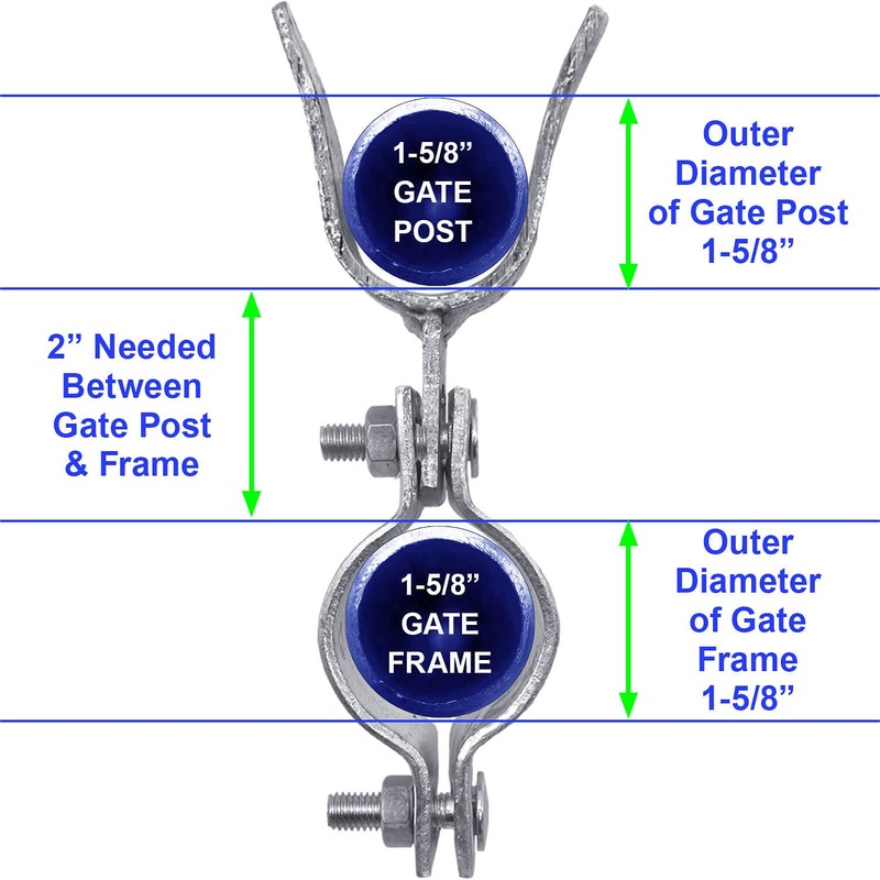 1-5/8" x 1-5/8" Chain Link Fence Gate Fork Latch -