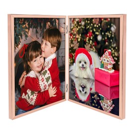 Golden State Art 8x10 Hinged Metal Frame - Floating Effect for 6x8 or Smaller Photos with Real Glass for Protection - Elegant Desk Decor for Home or Office - Rose Gold