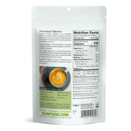 Sunfood Superfoods Polvo De Raíz De Cúrcuma Orgánica - Hierb