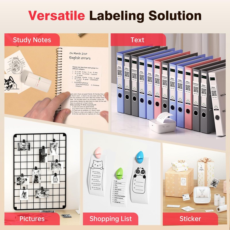 PRT Sticker Printer, Mini Thermal Printer Bluetooth Portable Sticker Maker