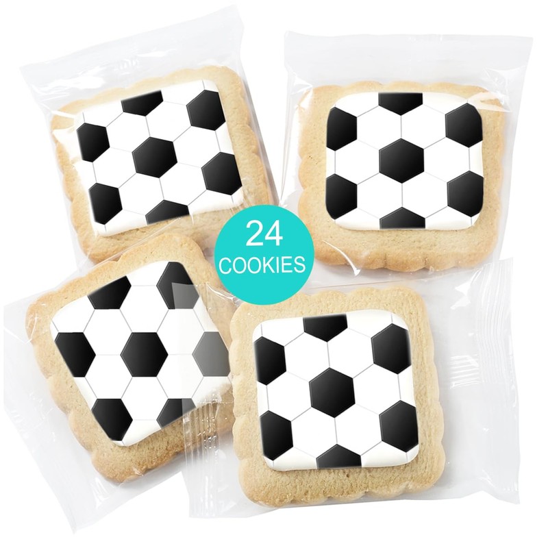 Soccer Cookies Individually Wrapped Decorated Party Favors Sugar Cookie 24