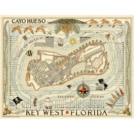 Historic Pictoric Map : Key West (Florida), Key West, Florida. Cayo Hueso. 1940, Antique Vintage Reproduction : 30in x 24in