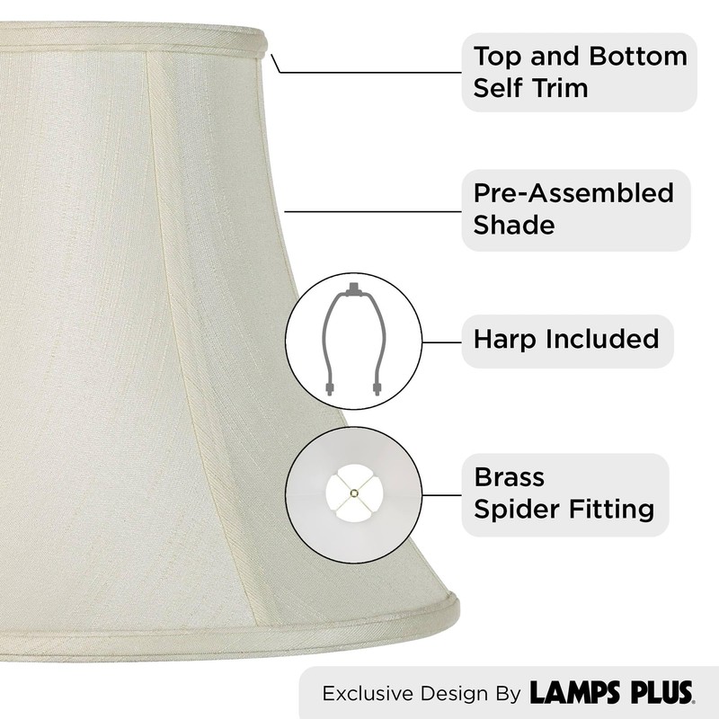 Creme Large Bell Lamp Shade 7" Top x 14" Bottom
