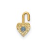 Unbranded 14K Yellow Gold March Simulated Birthstone Heart Charm