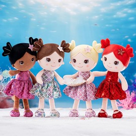 Lazada Baby Girl Gifts Baby Dolls First Baby Doll Baby Toys Fish Scale Skirt Fashion Girl Pink 12inches