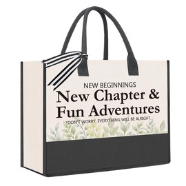Wzotiy Good Bye Gift for Coworker Women Farewell Gifts for Coworkers Coworker Leaving Gifts for Women Going Away Gifts for Coworkers Women Moving Away Gifts for Friends New Chapter Tote Bag