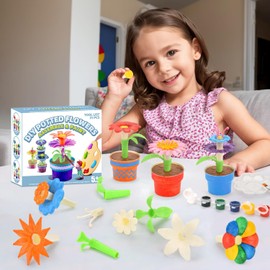 Kit de Pintura para Niños y Manualidade Pinturas para Niños set de arte para niñas,3D flores Regalo Kit de Pintura de Yeso Kit de pintura de flores de jardín, DIY juego de construcción de ramos