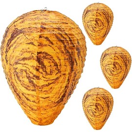 4 Pack Wasp Nest Hanging Fake Wasp Nest Paper Material Hornet Nest for Wasps