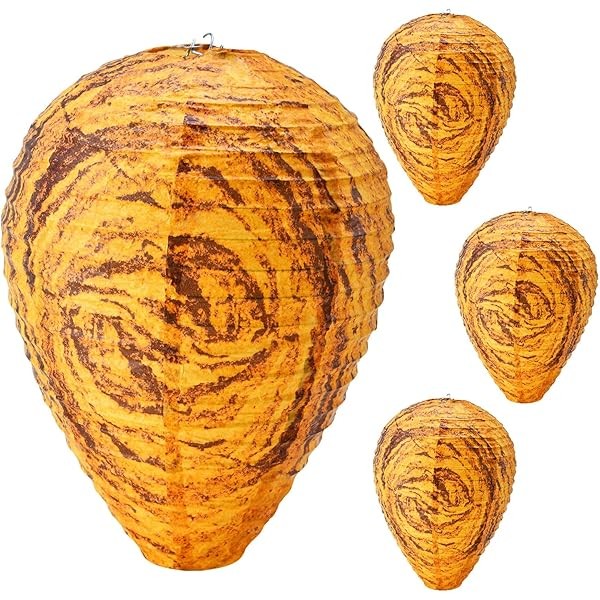 4 Pack Wasp Nest Hanging Fake Wasp Nest Paper Material