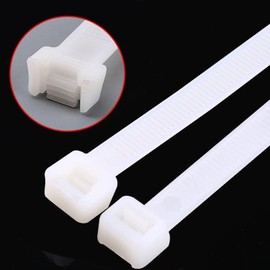 BAIJIAER Large zip ties 24 inch white heavy duty zip ties for outdoor use 50 pcs strong extra long cable ties big industrial plastic tie wraps
