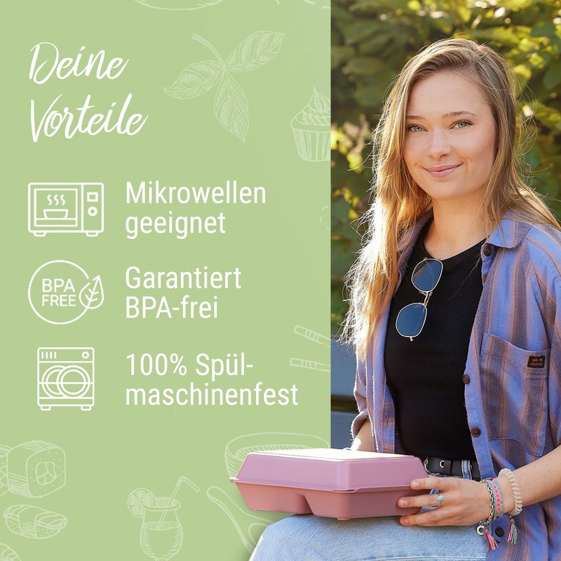 elastoREuse - Reusable food box 0.8 l 2-part - sustainable