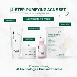 Y’OUR Acne-Care Sets: Acne Treatment Duo, 3-Step Acne Set, Purify & Treat Acne Set, Bloom & Blur Acne Set, Adult Acne Set. 4-Step Purifying Acne System. Made in USA. Holiday Gift Bundle