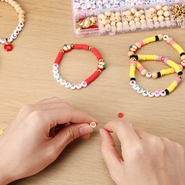 Yussti Teacher Appreciation Gifts Bracelets Thank You Gifts Best Teacher Friendship Bracelets Letter Beads and Charms Clay Beads Bracelet Kit Teacher Bracelet Gifts for Women Teacher Jewelry Gift