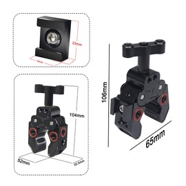 CS PRIORITY Super Clamp Krabbenclip mit 0,64 cm (1/4 Zoll), 3/8 Zoll (0,95 cm) Kaltschuhhalterung, 360° drehbarer Kugelkopf, magische Armklemme für DSL-Kamera, Monitor, LED-Licht, Mikrofon-Halter