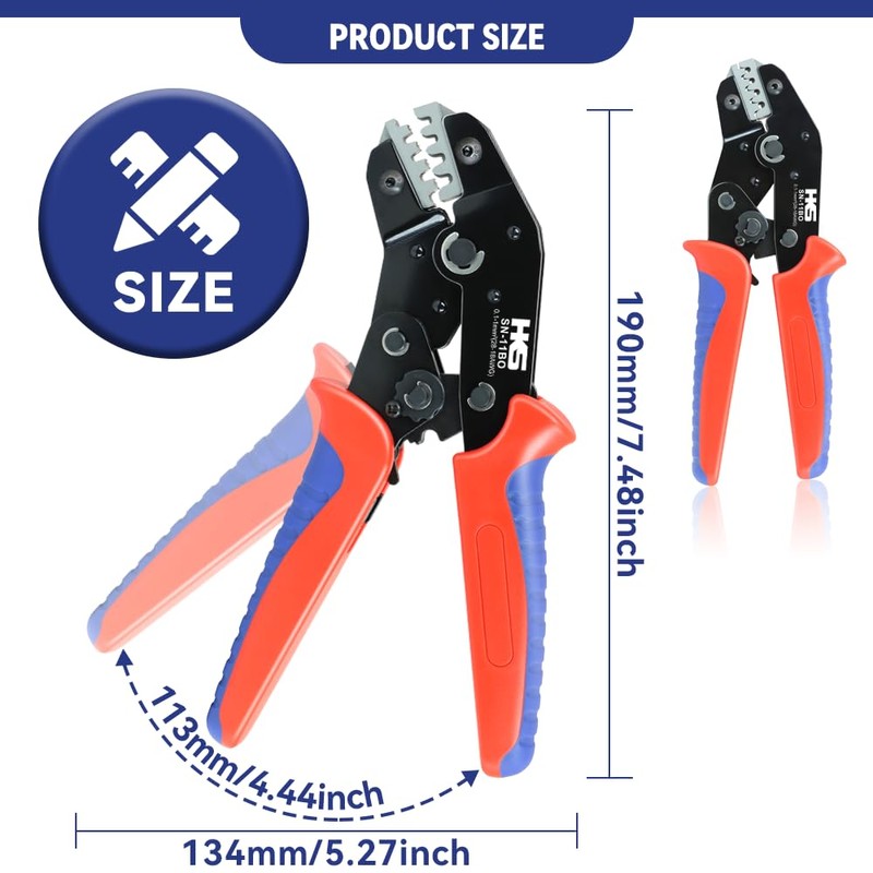 HKS Crimping Tool for AWG 28-18 (0.1-1mm²) Delphi APTIV Terminals,