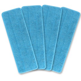 Paquete de 4 almohadillas de limpieza húmedas de microfibra con rayas, almohadillas de microfibra de 18 pulgadas, lavables