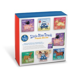 YOTTOY Contemporary Collection/Little Blue Truck Stacking Puzzle Blocks, 6 puzzles in 1 (9pcs), Early Childhood Learning Interactive Toys - 9” x 9” x 2.75”