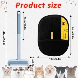 1 x Fur Magnet + 3-in-1 Pet Hair Remover, Fur Magnetic Glove, Cat/Dog Gloves, Yomi Fur Magnet Static Removal Gloves for Pet Hair, Reusable Grooming Gloves for Pets