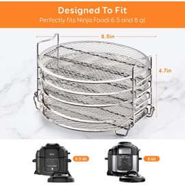 SICHEER Dehydrator Rack Stainless Steel Stand Accessories Compatible with Ninja Foodi Pressure Cooker and Air Fryer 6.5 and 8 Qt, Compatible with Instant Pot Duo Crisp 8 Qt