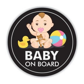 Baby on Board Sticker Vinyl Decal - Safety Vinyl Sticker, Baby on Board, Safety Baby on Board Bumper Sticker, VP494-5" x 5"