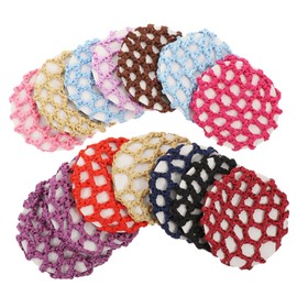 Minkissy 14pcs Invisible Hair Net for Dancers Flight Attendants Bun Covers Mixed Colors for Keeping Hair Neat during Daily Work
