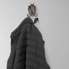 Rustic Wall Hook Horse Head Antique Look – Hooks Made of Solid Material for Jackets, Towels & Keys – Dimensions: 16 x 11.5 x 8 cm – Decorative Coat Hook