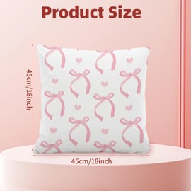 4 Packs Plush Fabric Cushion Covers, 45x45cm Pink Pillowcase for Home Decor Watercolor Room Decor for Teen Girls Cute Coquette Room Decor Pillow Covers for Living Room Decoration, Gifts for Women (A)