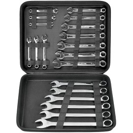 Wrench Organizer Holder Case for Ratcheting Wrench Set Metric & SAE, 19 Combination Ratchet Wrenches Tool Box Roll Pouch for WORKPRO/for EFFICERE/for JAEGER/for GEARWRENCH/for CRAFTSMAN-Bag Only