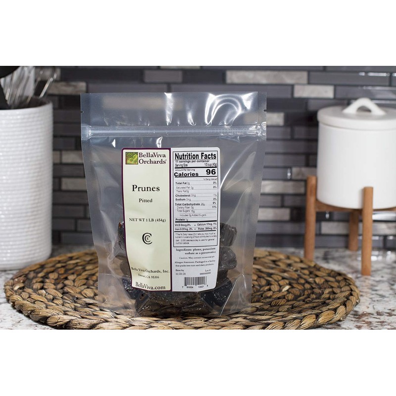 Bella Viva Orchards Dried Pitted Prunes, 1 lb of Dried