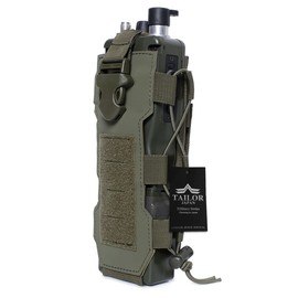 TAILOR JAPAN Airsoft Radio Pouch, Radio Pouch, Drink Holder, Bottle Holder, MOLLE Compatible, PRC148/PRC152 Compatible, OD Khaki (Green)