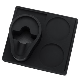 Normcore Espresso - Estación de apisonamiento para portafiltro, estación compacta de apisonamiento con soporte para portafiltro, almohadilla para tamper de café, color negro